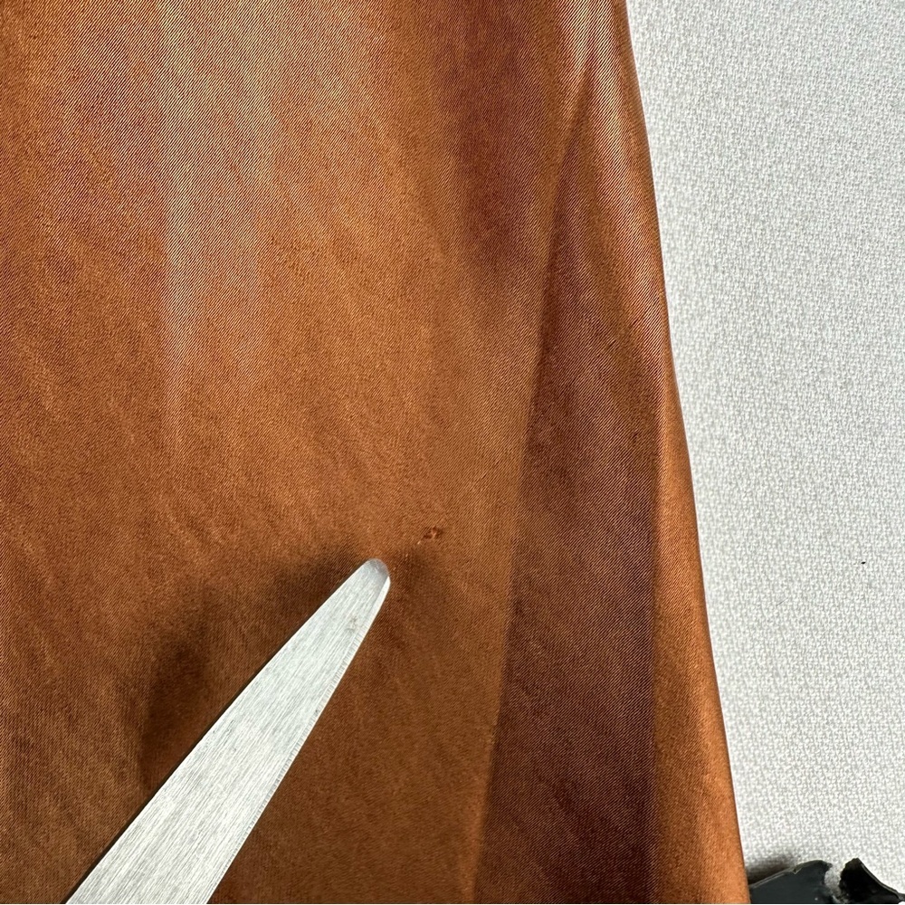 Lulus Incredible Love Brown Satin Cowl Back Midi Slip Dress Party Wedding Formal - Picture 14 of 14